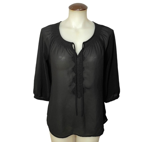 Black Chiffon 2 Blouse Boho Bundle 🖤 - Picture 7 of 15